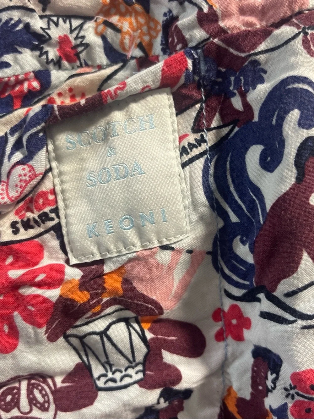 Scotch & Soda Multicolor Printed Drawstring Athletic Shorts - Picture 4 of 6